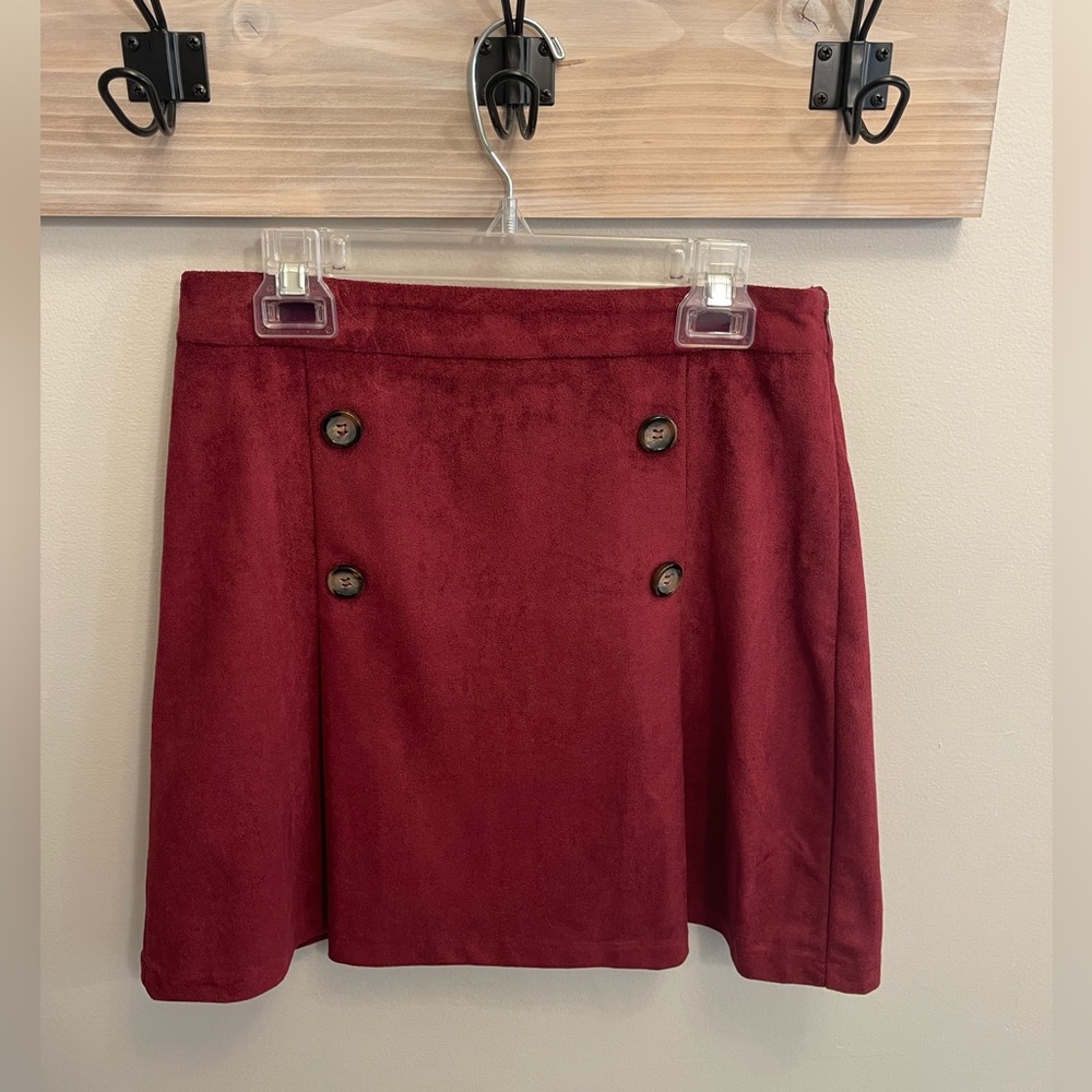 She and Sky Short Flare Suede Skirt. Size S.